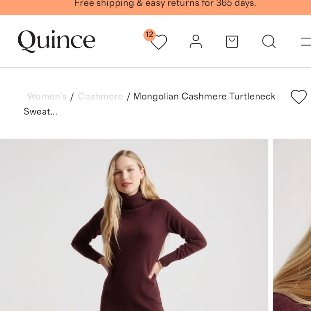 NWT Quince Mongolian Cashmere Dress M
